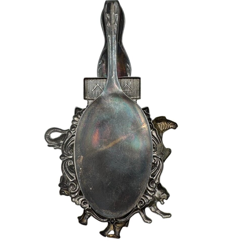 Noah’s Ark Collectible Spoon/Brooch – Mixed Metal Relief, Animals & Biblical Sce - Picture 3 of 5